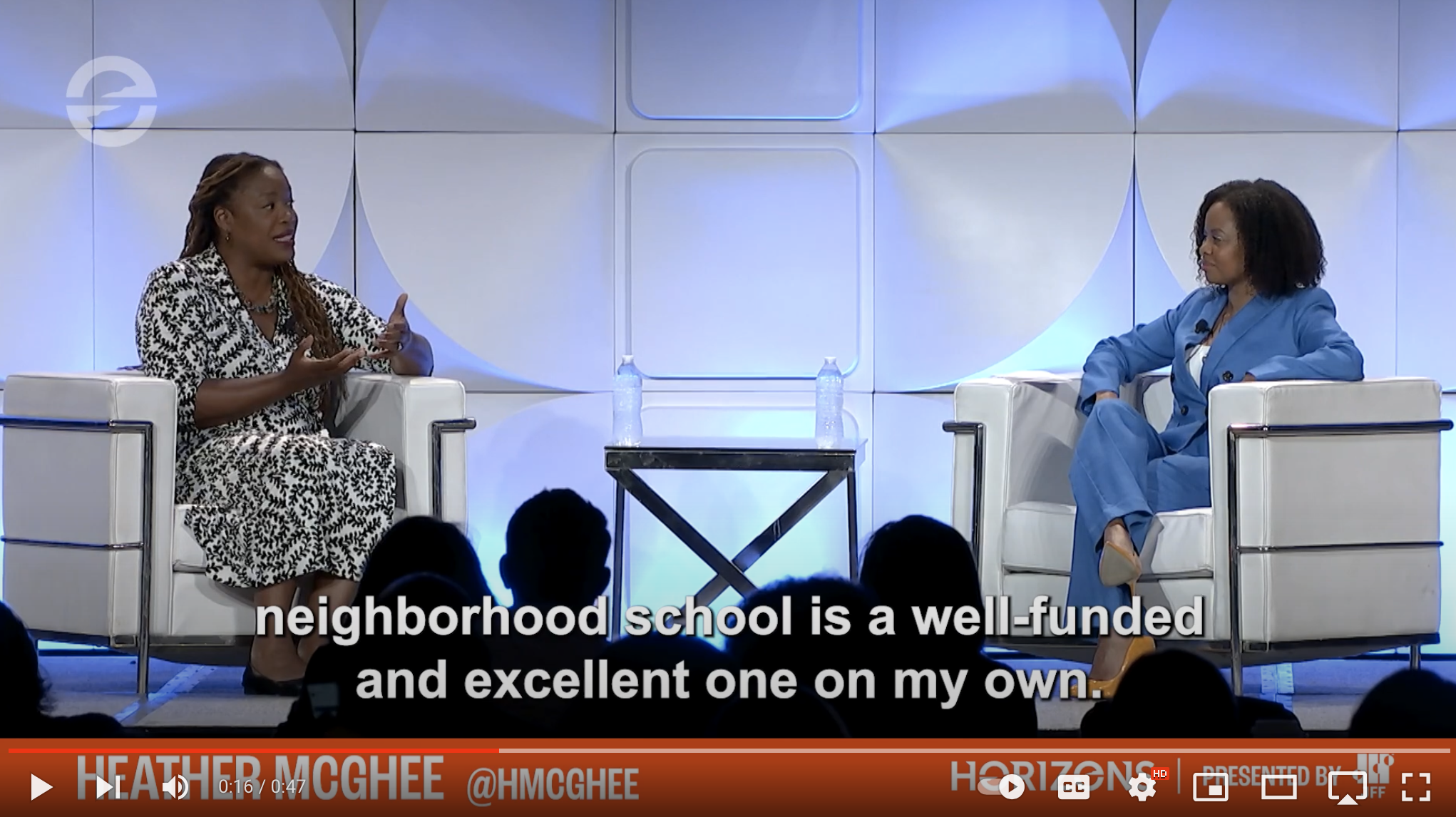Heather McGee onstate at Horizons