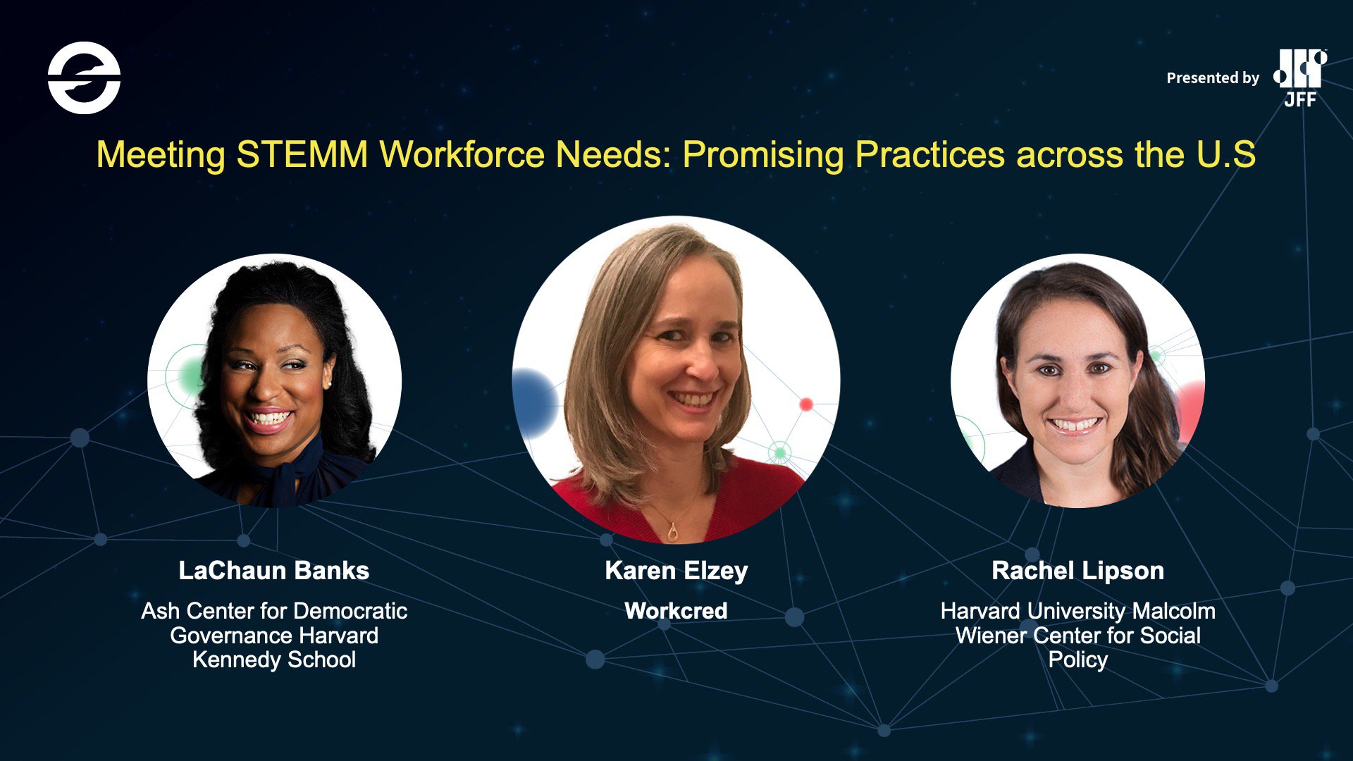 LaChaun Banks, Karen Elzey, and Rachel Lipson speaking at Horizons 2021